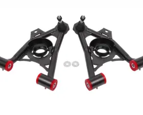 BMR Suspension Spring Pocket A-arms Lower Non-adjustable Poly Std Ball Joint Black New Edge | SN95 Ford Mustang 1994-2004