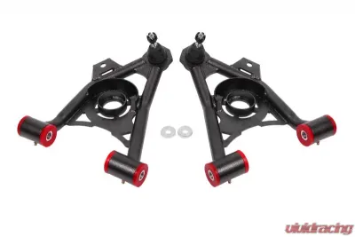 BMR Suspension Spring Pocket A-arms Lower Non-adjustable Poly Std Ball Joint Black New Edge | SN95 Ford Mustang 1994-2004 - AA040H