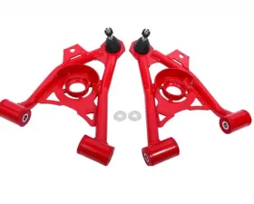 BMR Suspension Spring Pocket A-arms Lower Non-adjustable Poly Std Ball Joint Red New Edge | SN95 Ford Mustang 1994-2004