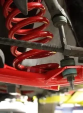 BMR Suspension Spring Pocket A-arms Lower Non-adjustable Poly Std Ball Joint Red New Edge | SN95 Ford Mustang 1994-2004                                     - AA040R - Image 3