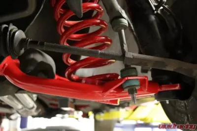 BMR Suspension Spring Pocket A-arms Lower Non-adjustable Poly Std Ball Joint Red New Edge | SN95 Ford Mustang 1994-2004 - AA040R