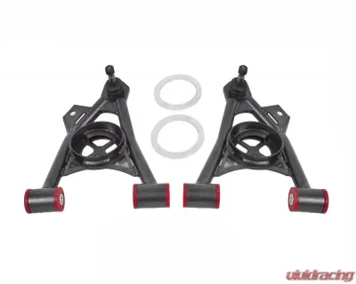 BMR Suspension Spring Pocket A-arms Lower Non-adjustable Poly Tall Ball Joint Black New Edge | SN95 Ford Mustang 1994-2004 - AA043H