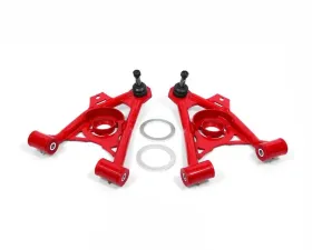 BMR Suspension Spring Pocket A-arms Lower Non-adjustable Poly Tall Ball Joint Red New Edge | SN95 Ford Mustang 1994-2004