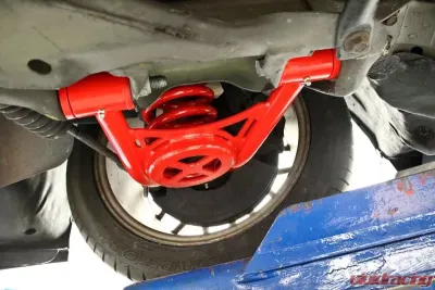 BMR Suspension Spring Pocket A-arms Lower Non-adjustable Poly Tall Ball Joint Red New Edge | SN95 Ford Mustang 1994-2004 - AA043R
