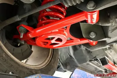 BMR Suspension Spring Pocket A-arms Lower Non-adjustable Poly Tall Ball Joint Red New Edge | SN95 Ford Mustang 1994-2004 - AA043R