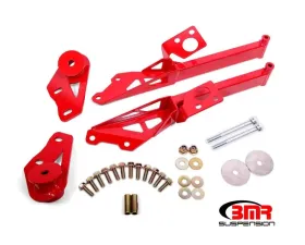BMR Suspension IRS Subframe Support Brace System - Red Ford Mustang 2015-2022