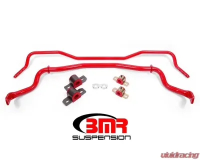 BMR Suspension Sway Bar Kit With Bushings Front Red SB044 Rear SB045 Ford Mustang 2015-2022 - SB043R
