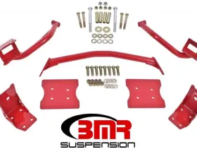 BMR Suspension Torque Box Reinforcement Plate Kit Red TBR005, TBR003 Ford Mustang 1979-2004