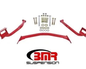 BMR Suspension Torque Box Reinforcement Plate Kit Upper Only Tubular Style Red Ford Mustang 1979-2004