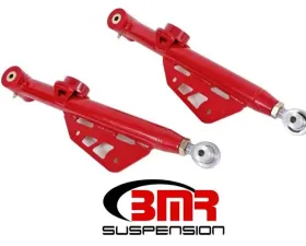 BMR Suspension Lower Control Arms Poly/rod End DOM Single Adjustable Red Ford Mustang 1979-1998