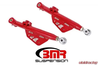 BMR Suspension Lower Control Arms Poly/Rod End DOM Single Adjustable Red Ford Mustang 1999-2004 - TCA053R