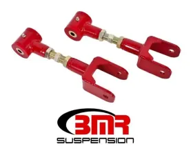 BMR Suspension Upper Control Arms Polyurethane Bushings On-car Adjustable Red Ford Mustang 1979-2004