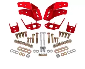 BMR Suspension Coilover Conversion Kit Rear, Adjustable Shock Mount Red 3rd Gen F-Body