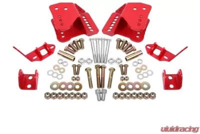 BMR Suspension Coilover Conversion Kit Rear, Adjustable Shock Mount Red 3rd Gen F-Body - CCK464R