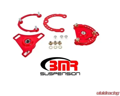 BMR Suspension Caster Camber Plates - Red Ford Mustang 2015-2022 - CP001R