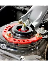 BMR Suspension Caster Camber Plates - Red Ford Mustang 2015-2022                                     - CP001R - Image 2