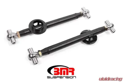 BMR Suspension Lower Control Arms Rod Ends Chrome Moly Double Adjustable W/ Spring Bracket Black Ford Mustang 1979-2004 - MLCA746H