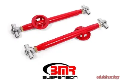 BMR Suspension Lower Control Arms Rod Ends Chrome Moly Double Adjustable W/ Spring Bracket Red Ford Mustang 1979-2004 - MLCA746R