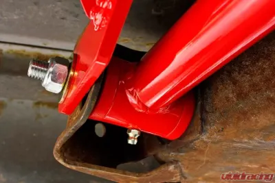 BMR Suspension Lower Control Arms Polyurethane Bushings Chrome Moly On-car Adjustable Red Buick Regal | Chevrolet Malibu | Oldsmobile Cutlass 78-02 - MTCA002R