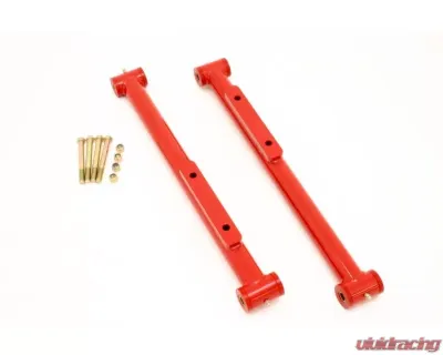 BMR Suspension Lower Control Arms Polyurethane Bushings DOM Non-adjustable Extended Length Red Chevrolet Impala SS | Caprice 1991-1996 - TCA007R