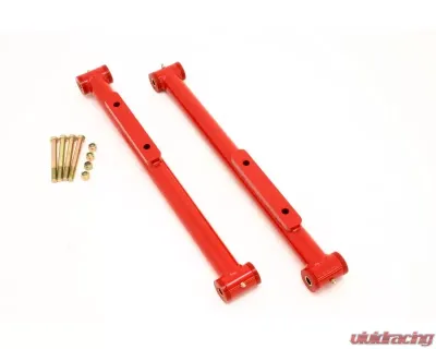 BMR Suspension Lower Control Arms Polyurethane Bushings DOM Non-adjustable Standard Length Red Chevrolet Impala SS | Caprice 1991-1996 - TCA009R