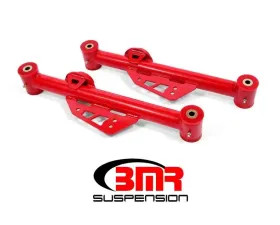 BMR Suspension Lower Control Arms Polyurethane Bushings DOM Non-adjustable Red Ford Mustang 1979-1998