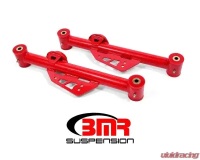 BMR Suspension Lower Control Arms Polyurethane Bushings DOM Non-adjustable Red Ford Mustang 1979-1998 - TCA014R