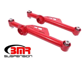 BMR Suspension Lower Control Arms Spherical Bearings DOM Non-adjustable Red Ford Mustang 1979-1998