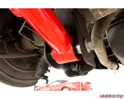 BMR Suspension Lower Control Arms Spherical Bearings DOM Non-adjustable Red Ford Mustang 1979-1998 - TCA016R