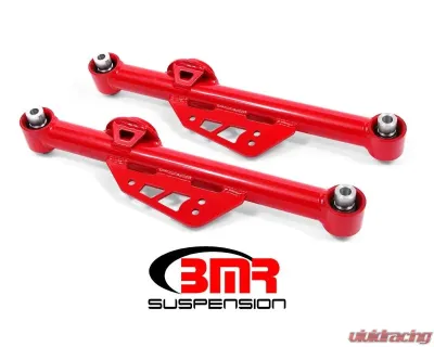 BMR Suspension Lower Control Arms Spherical Bearings DOM Non-adjustable Red Ford Mustang 1999-2004 - TCA017R