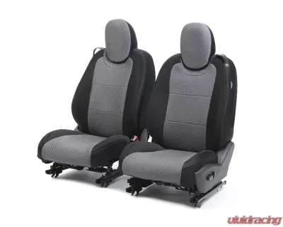 Coverking Custom Seat Covers 1 Row Neosupreme Carbon Fiber with Black Sides Front GMC Sierra 2500 | 3500 2001-2006 - CSC2PD01GM7000