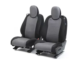 Coverking Custom Seat Covers 1 Row Neosupreme Carbon Fiber with Black Sides Rear Honda Civic 2012-2015