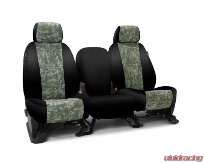 Coverking Custom Seat Covers 1 Row Neosupreme Digital Camo Jungle Green with Black Sides Front GMC Sierra 1500 2019-2021 - CSC2PD08GM9807