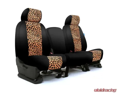 Coverking Custom Seat Covers 1 Row Neosupreme Cheetah with Black Sides Front Hyundai Accent 2012-2016 - CSC2PD18HI9285