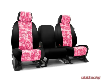 Coverking Custom Seat Covers 1 Row Neosupreme Digital Camo Pink with Black Sides Front Chevrolet Silverado 1500 | 2500 2003-2006 - CSC2PD22CH7038