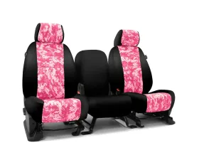 Coverking Custom Seat Covers 1 Row Neosupreme Digital Camo Pink with Black Sides Front Chevrolet Silverado 2500 | 3500 HD 2015-2019