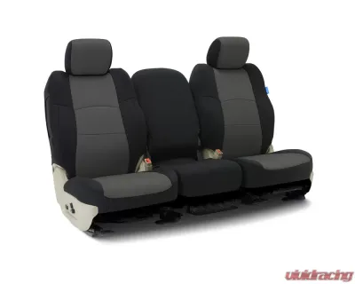 Coverking Custom Seat Covers 1 Row Neoprene Medium Gray | Black Sides Front Ram 1500 2012-2019 - CSCF14RM1068