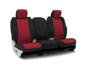 Coverking Custom Seat Covers 1 Row Neoprene Red | Black Sides Rear Ford F-250 | F-350 Super Duty 2005-2007