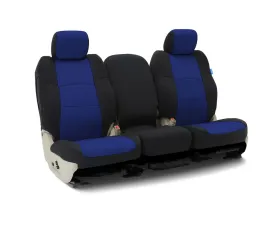 Coverking Custom Seat Covers 1 Row Neoprene Blue | Blue Sides Rear Ford F-250 | F-350 Super Duty 2019-2021