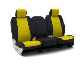 Coverking Custom Seat Covers 1 Row Neoprene Yellow | Black Sides Center Nissan Rogue 2014-2021