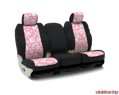 Coverking Custom Seat Covers 1 Row Neoprene Hawaiian Pink | Black Sides Front Jeep Wrangler 2014-2018 - CSCF61JP9431