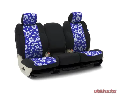 Coverking Custom Seat Covers 1 Row Neoprene Hawaiian Blue | Blue Sides Front Honda Element 2004-2006 - CSCF8HD7422