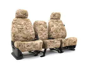 Coverking Custom Seat Covers 1 Row Ballistic Multi-Cam Arid Front Jeep Wrangler 2007-2010