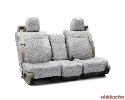 Coverking Custom Seat Covers 1 Row Neosupreme Chrome Diamond Plate Solid Front Nissan Leaf 2018-2021 - CSCPD02NS10114