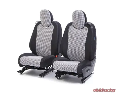 Coverking Custom Seat Covers 1 Row Neosupreme Houndstooth with Black Sides Front Cadillac CTS 2008-2013 - CSC2PD03CD7280
