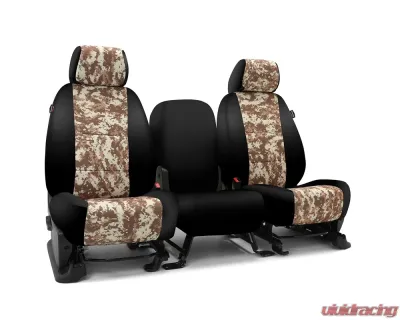 Coverking Custom Seat Covers 1 Row Neosupreme Digital Camo Sand Tan with Black Sides Front Chevrolet Silverado 1500 2008-2009 - CSC2PD07CH8521