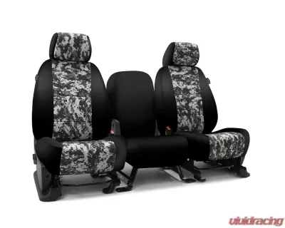 Coverking Custom Seat Covers 1 Row Neosupreme Digital Camo Urban Gray with Black Sides Front Chevrolet Silverado 1500 2019-2021 - CSC2PD09CH10176