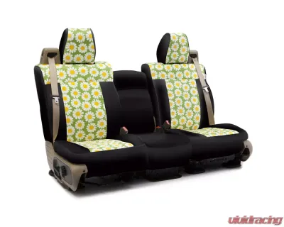 Coverking Custom Seat Covers 1 Row Neosupreme Floral with Black Sides Front Subaru Impreza 2017-2021 - CSC2PD20SU9503