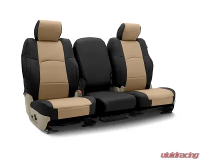 Coverking Custom Seat Covers 1 Row Premium Leatherette Cashmere | Black Sides Front Lexus ES350 2007-2012 - CSCQ15LX7082