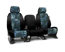 Coverking Skanda Custom Seat Covers 1 Row Neosupreme Kryptek Neptune with Black Sides Front Ford Mustang 2015-2022